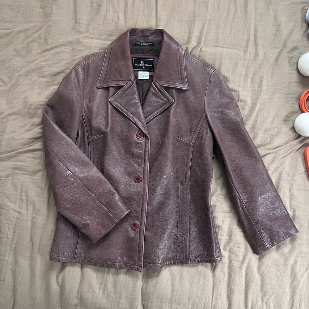 Brandon Thomas Women's Leather Jacket in Rich Brown
